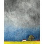 15x11 inch original watercolor painting titled "Nature" by The Indobrit Arts, featuring organic earth-rooted tones and fluid brushwork.