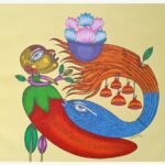 An original mixed media painting on canvas titled 'Cut me not' by Navneet Rathod, featuring intricate stylized figures and nature-inspired motifs.