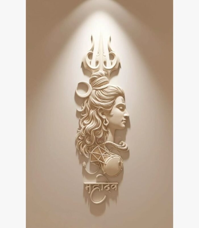 An original relief wall sculpture titled 'Petals of Serenity' featuring an intricately detailed floral design with traditional ornamentation.