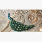 An original relief wall sculpture titled 'Divine Radiance' featuring a highly detailed deity figure with traditional ornamentation.