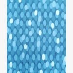 Mystic Blue abstract abstract expressionist painting by Harshita Siddhpura featuring a textured pattern of light blue and white oval dots layered over a medium blue background.