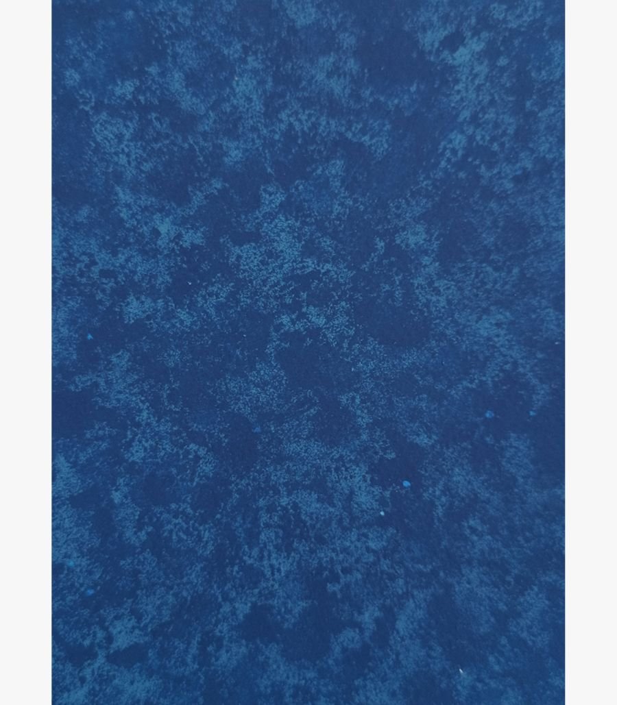 Harshita Siddhpura - Mystic Blue - Acrylic on Paper Mystic Blue abstract expressionist painting by Harshita Siddhpura featuring a highly textured sponge or stippled technique with deep indigo and mottled ocean blue tones.