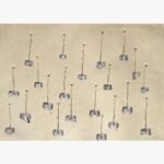 Contemporary watercolor and ink painting on wasli paper titled Cotton Garden Corporate Form by Hardev Chauhan, depicting stylized cotton plants growing out of mens dress shirt collars.