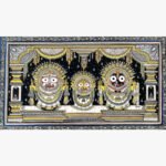 Traditional Pattachitra painting titled Lord Jaganath ji Balbhadra and Subhadra by Sai Swaroop featuring three figures.