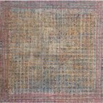 Large square abstract acrylic painting titled Untitled by Radhesham Dhamal with intricate grey, red, and yellow grid lines.